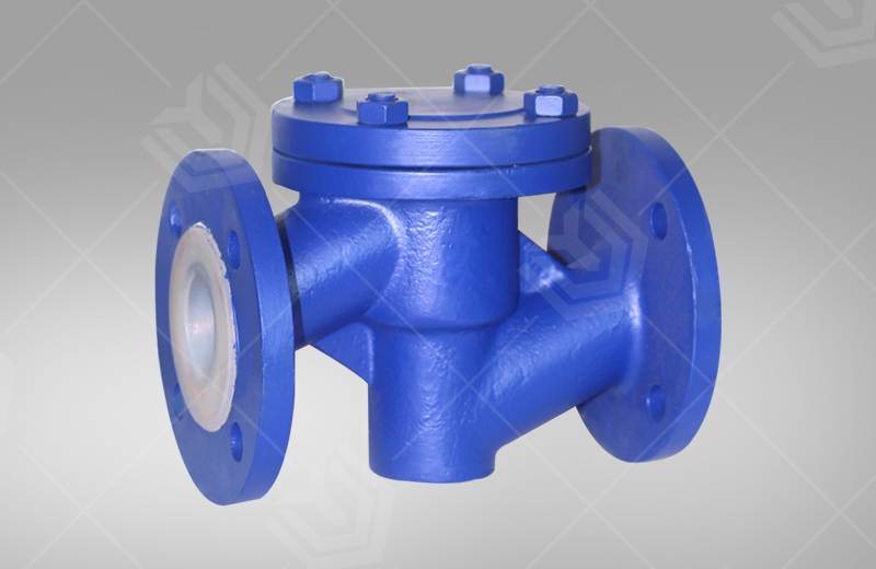 Lift-type fluorine-lined check valve