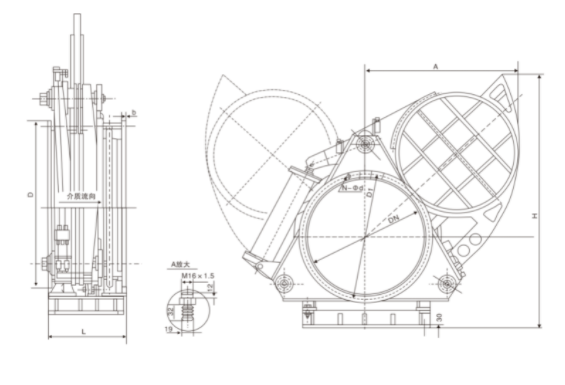 气动扇形盲板阀(图1) 气动扇形盲板阀(图1)