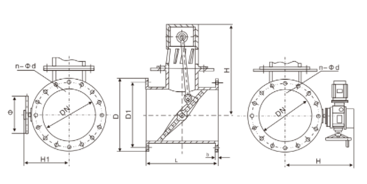 手（电）动蝶式冷风放散阀(图1)