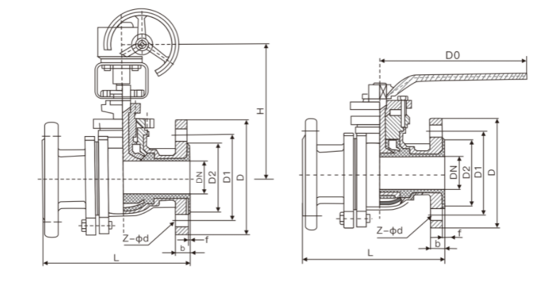 衬氟法兰球阀(图1) 衬氟法兰球阀(图1)