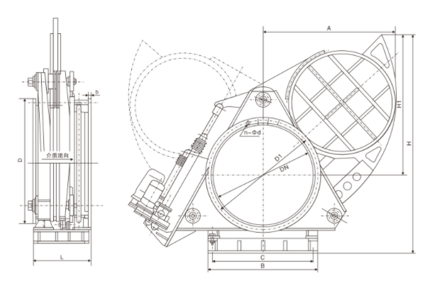 电动推杆扇形盲板阀(图1)